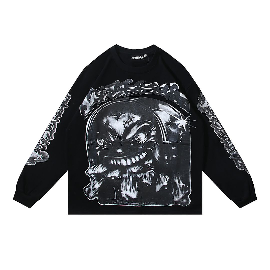 Hellstar Mark Black Longsleeve Black long-sleeve shirt with Hellstar Mark graphic print